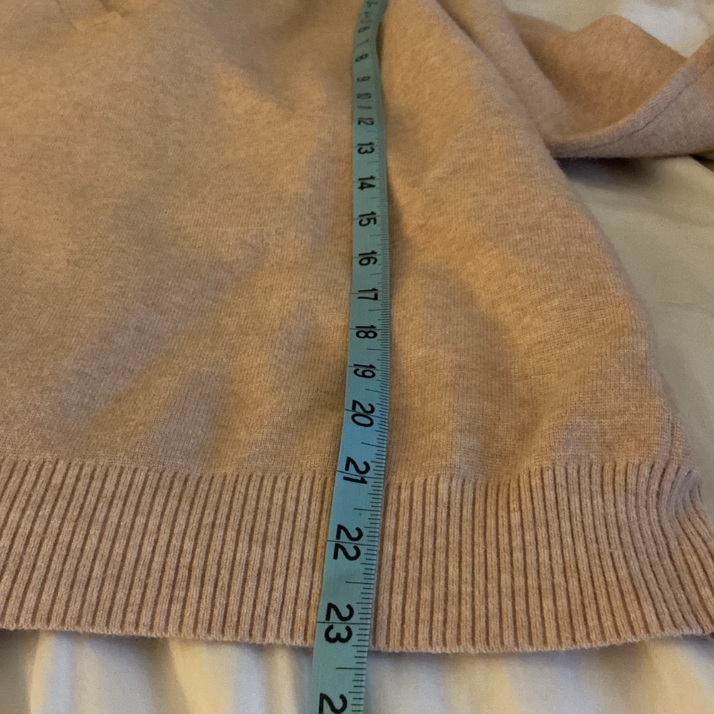 Moth Anthropologie Seward Hooded V-Neck Soft Pullover Sweater Soft Pink, Medium - Picture 5 of 9